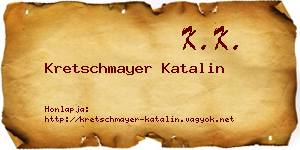 Kretschmayer Katalin névjegykártya